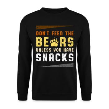 Lustig Bären Pride Füttere Keine Bären Ohne Snacks - Unisex Pullover - Schwarz - Vorne - Alina (178cm) & Michal (187cm)