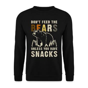 Bären Pride Lustig Füttere Keine Bären Bear Flag - Unisex Pullover - Schwarz - Vorne - Alina (178cm) & Michal (187cm)