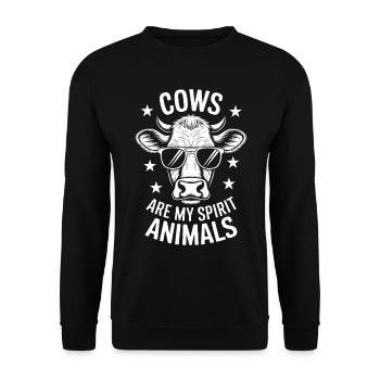 Cow Saying Cows Farmer Funny Cow Gift - Unisex Sweatshirt - black - Front - Alina (178cm) & Michal (187cm)