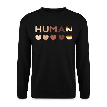 Ours Humains Fierté Hommes Gays LGBT Ours Drapeau - Sweat-shirt Unisexe - noir - Devant - Alina (178cm) & Michal (187cm)
