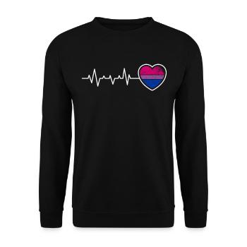 Heartbeat Love Bi Colors Bisexual Pride - Unisex Sweatshirt - black - Front - Alina (178cm) & Michal (187cm)