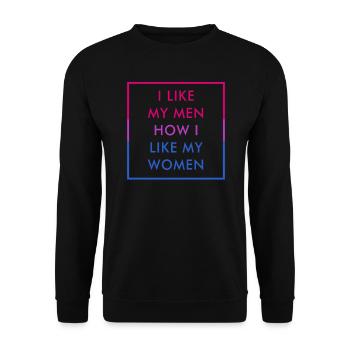 Drôle Bi Colors Bisexual Pride Dire - Sweat-shirt Unisexe - noir - Devant - Alina (178cm) & Michal (187cm)