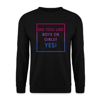 Drôle Bi Couleurs Bisexual Pride Réponse - Sweat-shirt Unisexe - noir - Devant - Alina (178cm) & Michal (187cm)