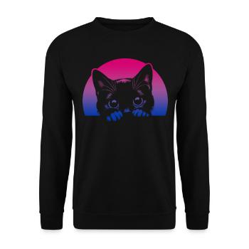 Bisexual Cat Sunset Pride Colors - Unisex Sweatshirt - black - Front - Alina (178cm) & Michal (187cm)