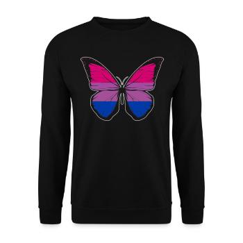 Bi-papillon avec couleurs Drapeau bisexuel - Sweat-shirt Unisexe - noir - Devant - Alina (178cm) & Michal (187cm)