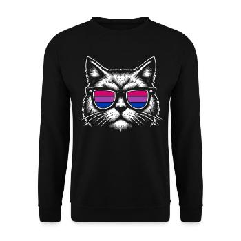 Cool Cat Lunettes de soleil Bisexual Pride - Sweat-shirt Unisexe - noir - Devant - Alina (178cm) & Michal (187cm)