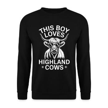 Highland Cow Highland Ecossais Highland Cattle Gift - Sweat-shirt Unisexe - noir - Devant - Alina (178cm) & Michal (187cm)
