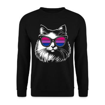 Lunettes de soleil chat bisexuel Fluffy Bi Colors - Sweat-shirt Unisexe - noir - Devant - Alina (178cm) & Michal (187cm)