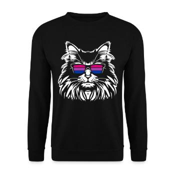 Bisexuel Chat Fort Lunettes de Soleil Bi Colors - Sweat-shirt Unisexe - noir - Devant - Alina (178cm) & Michal (187cm)