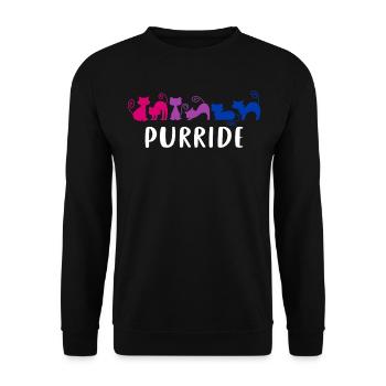 Bisexuell Pride Elegante Purride Katzen Bi Farben - Unisex Pullover - Schwarz - Vorne - Alina (178cm) & Michal (187cm)