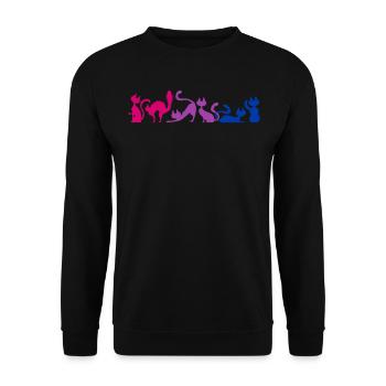 Bisexual Pride Stretching Cats Bi Colors - Unisex Sweatshirt - black - Front - Alina (178cm) & Michal (187cm)