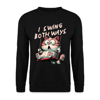 Bisexuell Pride Lustige Katze Bi Pride - Unisex Pullover - Schwarz - Vorne - Alina (178cm) & Michal (187cm)