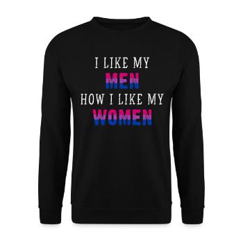 Drôle Bi Colors Bisexual Pride Dire - Sweat-shirt Unisexe - noir - Devant - Alina (178cm) & Michal (187cm)
