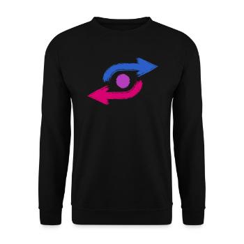 Bisexual Pride Arrow Icon Flag Colors Graphic - Unisex Sweatshirt - black - Front - Alina (178cm) & Michal (187cm)