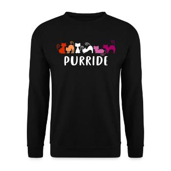 Cute Cats Purride with Lesbian Pride Colors - Unisex Sweatshirt - black - Front - Alina (178cm) & Michal (187cm)