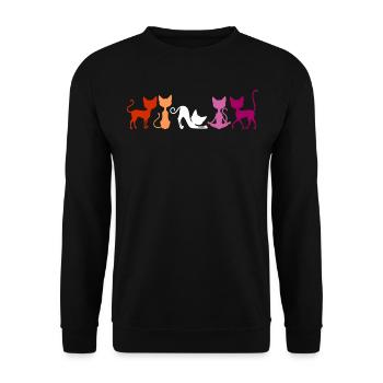 Elegant Cats in Pride Colors Yoga & Stretch - Unisex Sweatshirt - black - Front - Alina (178cm) & Michal (187cm)