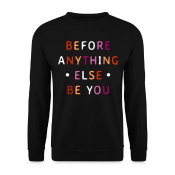 Lesbian Pride Colorful LGBTQ Self Love Statement - Unisex Sweatshirt - black - Front - Alina (178cm) & Michal (187cm)