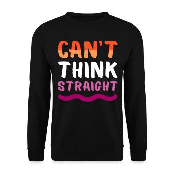 Funny Lesbian Pride Shirt with Cool Statement - Unisex Sweatshirt - black - Front - Alina (178cm) & Michal (187cm)