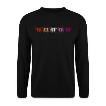 Papillon Lesbienne Fierté Minimaliste - Sweat-shirt Unisexe - noir - Devant - Alina (178cm) & Michal (187cm)
