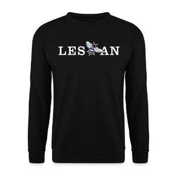 Lesbian Biene LGBTQ Stolz Subtil Statement - Unisex Pullover - Schwarz - Vorne - Alina (178cm) & Michal (187cm)