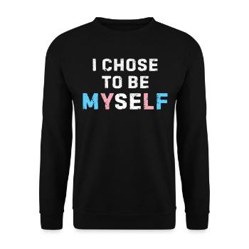 Transgender Farben für Stolz und wahre Identität - Unisex Pullover - Schwarz - Vorne - Alina (178cm) & Michal (187cm)