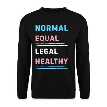 Transgender Message on Equality and Rights - Unisex Sweatshirt - black - Front - Alina (178cm) & Michal (187cm)