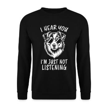 Australian Shepherd Funny Aussie Gift - Unisex Sweatshirt - black - Front - Alina (178cm) & Michal (187cm)