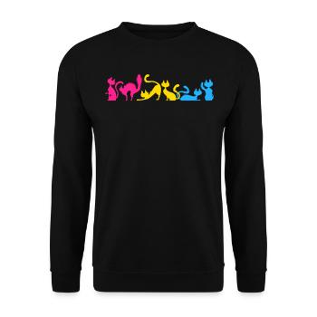 Pansexual Stretching Cats LGBTQ Pan Flag - Unisex Sweatshirt - black - Front - Alina (178cm) & Michal (187cm)