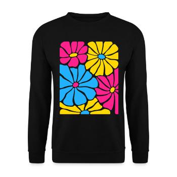 Flowers in Pansexual Pride Colors LGBTQ Look - Unisex Sweatshirt - black - Front - Alina (178cm) & Michal (187cm)