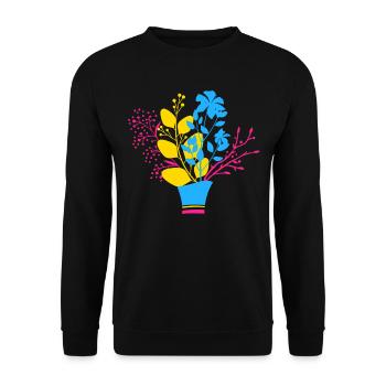 Pansexual Pride Bouquet in Pride Colors Look - Unisex Sweatshirt - black - Front - Alina (178cm) & Michal (187cm)