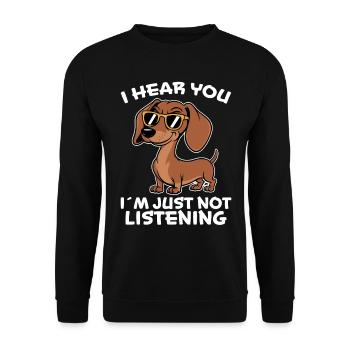 Teckel Disant Teckel Chien Drôle Teckel Cadeau - Sweat-shirt Unisexe - noir - Devant - Alina (178cm) & Michal (187cm)