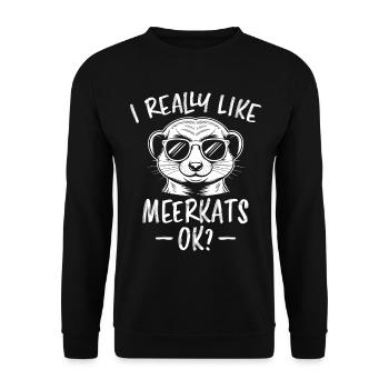 Suricate disant drôle Cadeau de suricate - Sweat-shirt Unisexe - noir - Devant - Alina (178cm) & Michal (187cm)