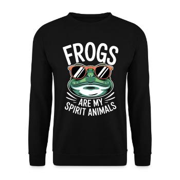 Frog Saying Toad Funny Frogs Gift - Unisex Sweatshirt - black - Front - Alina (178cm) & Michal (187cm)