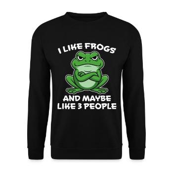 Frog Saying Toad Funny Frogs Gift - Unisex Sweatshirt - black - Front - Alina (178cm) & Michal (187cm)