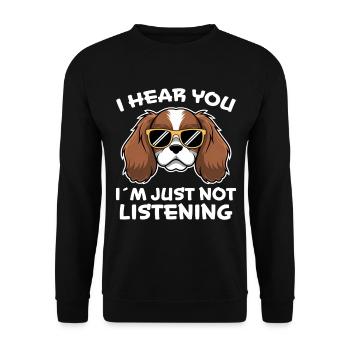 Cavalier King Charles Spaniel Saying Dog Gift - Unisex Sweatshirt - black - Front - Alina (178cm) & Michal (187cm)