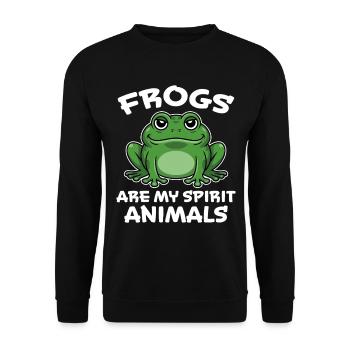 Frog Saying Toad Funny Frogs Gift - Unisex Sweatshirt - black - Front - Alina (178cm) & Michal (187cm)