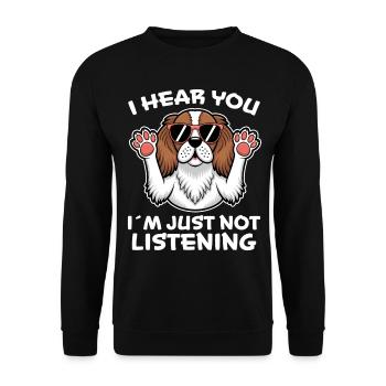 Cavalier King Charles Spaniel Saying Dog Gift - Unisex Sweatshirt - black - Front - Alina (178cm) & Michal (187cm)