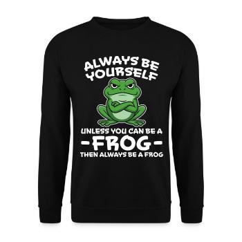 Frog Saying Toad Funny Frogs Gift - Unisex Sweatshirt - black - Front - Alina (178cm) & Michal (187cm)