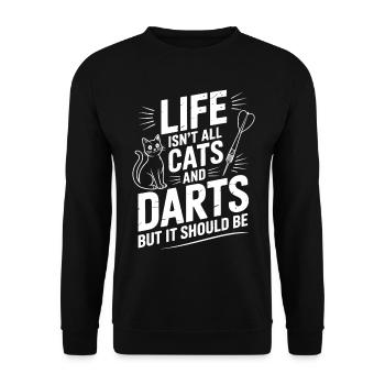 Fléchettes Dire Chats Fléchettes Drôles Fléchettes Cadeau - Sweat-shirt Unisexe - noir - Devant - Alina (178cm) & Michal (187cm)