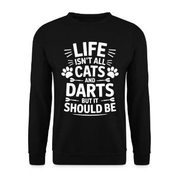 Fléchettes Dire Chats Fléchettes Drôles Fléchettes Cadeau - Sweat-shirt Unisexe - noir - Devant - Alina (178cm) & Michal (187cm)