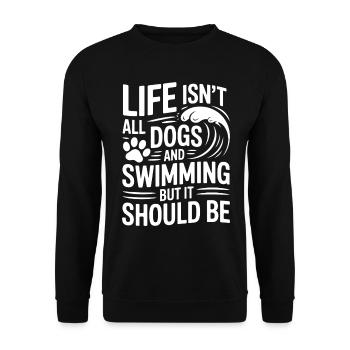 Natation Dire Chiens Drôle Natation Cadeau - Sweat-shirt Unisexe - noir - Devant - Alina (178cm) & Michal (187cm)