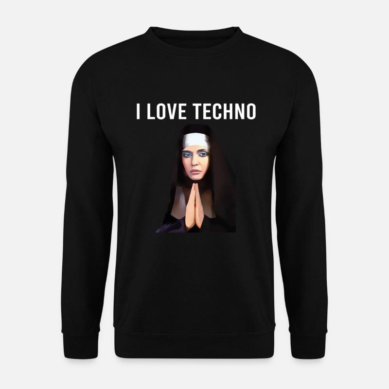 I Love Techno Nun - Unisex Sweatshirt - black