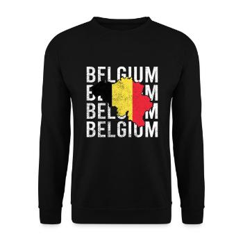 Belgium Vintage Map - Unisex Sweatshirt - black - Front - Alina (178cm) & Michal (187cm)