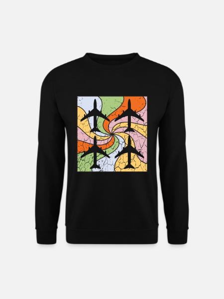 Mandala Airplane Pattern - Unisex Sweatshirt - black