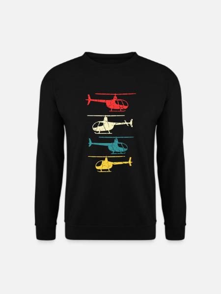Retro Helicopter - Unisex Sweatshirt - black