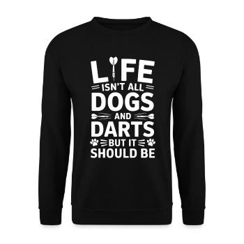 Fléchettes Dire Chien Fléchettes Drôle Fléchettes Cadeau - Sweat-shirt Unisexe - noir - Devant - Alina (178cm) & Michal (187cm)