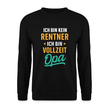 Vollzeit Opa - Unisex Pullover - Schwarz - Vorne - Alina (178cm) & Michal (187cm)