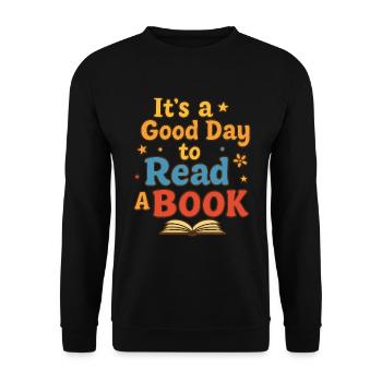 Guter Tag zum Lesen - Unisex Pullover - Schwarz - Vorne - Alina (178cm) & Michal (187cm)