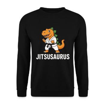 Jitsusaurus – BJJ Dino - Unisex Sweatshirt - black - Front - Alina (178cm) & Michal (187cm)