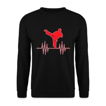 Martial Artist Heartbeat - Unisex Sweatshirt - black - Front - Alina (178cm) & Michal (187cm)
